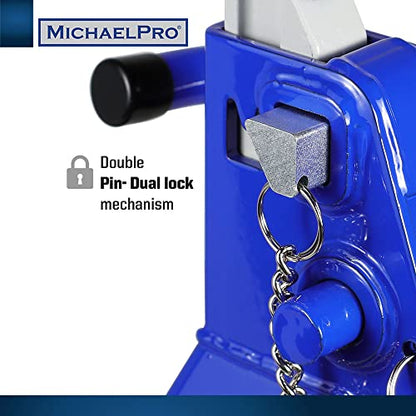 MichaelPro MP017002 6 Ton Double Pin Jack Stands | Premium Forged Steel Ratchet Bar Provides Greater Safety | 1 Pair