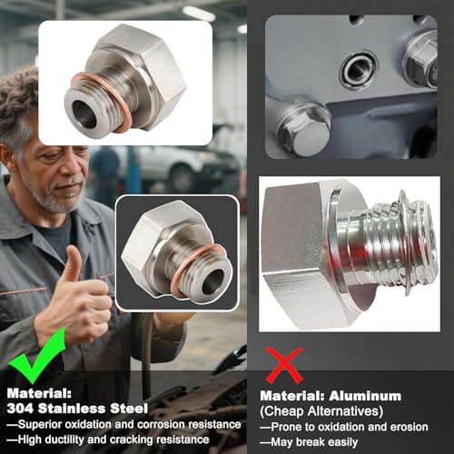 Oil Pump Priming Adapter Kit Compatible with All Chevy GM, LS Engines LS1 LS2 LS3 LSX 5.3L 6.0L 6.2L，Stainless Steel Oil Drain Valve, M16x1.5 to 1/8 NPT Oil Pan Drain Plug