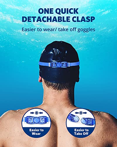 Aegend Swim Goggles, Swimming Goggles No Leaking Full Protect Adult Youth - color: Blue Sliver