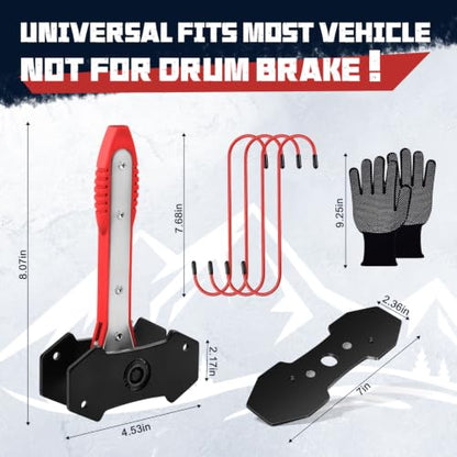 Brake Caliper Compression Tool - Ratchet Piston Press with 2 Steel Plates for Disc Brake Pad Spreader,Car Caliper Repair