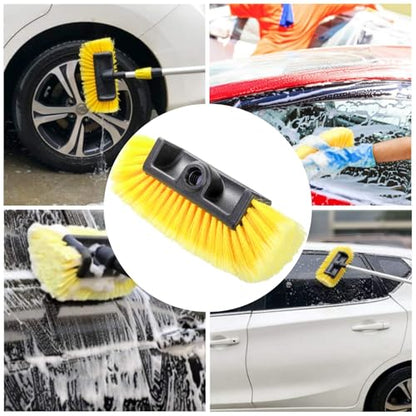 2 Pack Car Wash Brush Head, 10'' Car Wash Scrubber with Soft Bristle | Car Cleaning Brush Exterior Vehicle Wash Equipment Replacement for Auto RV Truck Boat Camper, Yellow