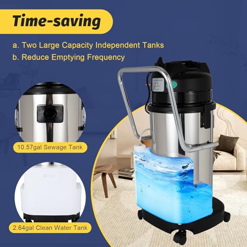 Commercial Carpet Cleaner 40L Multi-Purpose Carpet Extractor Upholstery 3 in 1 Portable Carpet Cleaner Wet Dry Vacuum Cleaner Floor Cleaning Machine - size: 40L Carpet Cleaner