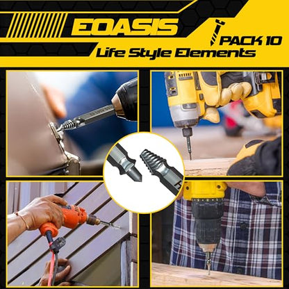 Gifts for Men – Stripped Screw Extractor Set – Father’s Day Gifts from Wife, Daughter, & Son – Easy Out Extractor Set for Nuts, Screws & Bolts – Perfect Husband & Birthday Gifts (Pack of 10) - size: Pack of 10
