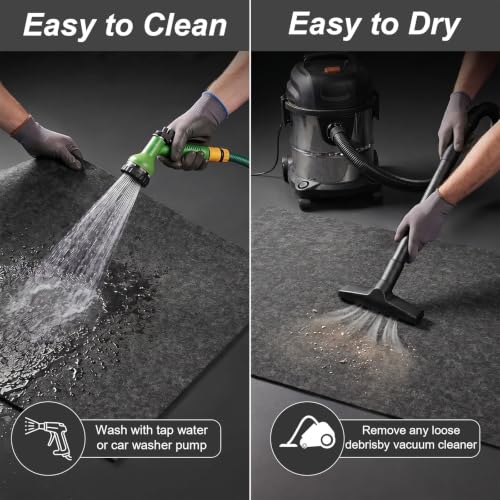 3pcs Garage Floor Mat Oil Spill Mat for Under Car, 36x60in Absorbent Oil Drip Pan, Reusable Oils Pads with PE Backing, Protects Driveway from Leaks & Stains, Deep Gray
