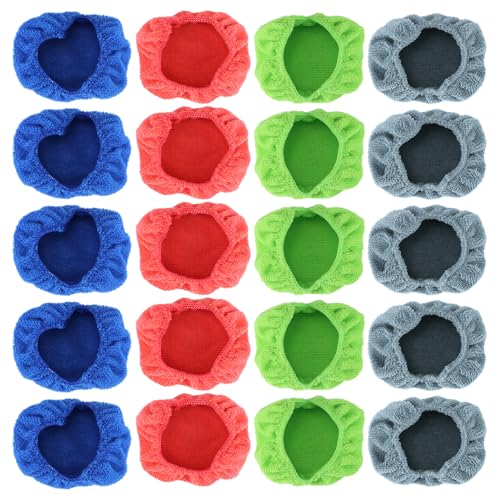 QWORK 20 Pack Car Care Microfiber Cloths, Windshield Cleaner Microfiber Pads Replacement Kit, Interior Auto Window Cleaner Washing Pads