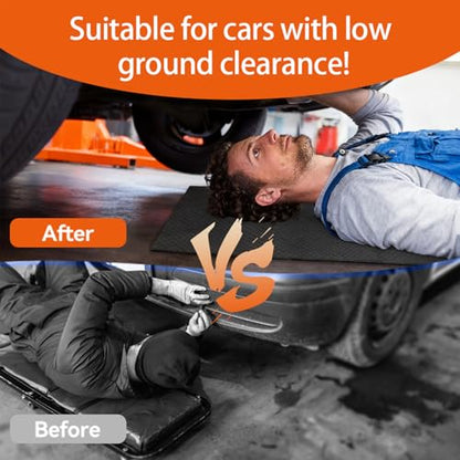 60x28 Inch Foldable Rolling Creeper Mat - Portable Under Car Repair Pad with Storage Bag, Low Clearance Auto Repair Ground Work Tool