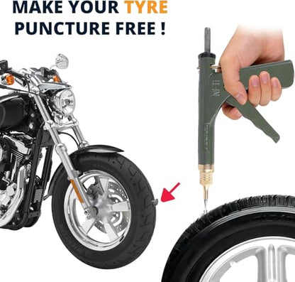Tire Repair Kits Tubeless Tire Puncture Repair Kit with Mushroom Plug, Repairs punctures and Flat Tires for Motorcycles, Cars, Trucks, ATVs,Gun Puncture Repair Kit(Air pump not included Green) - color: Green+42
