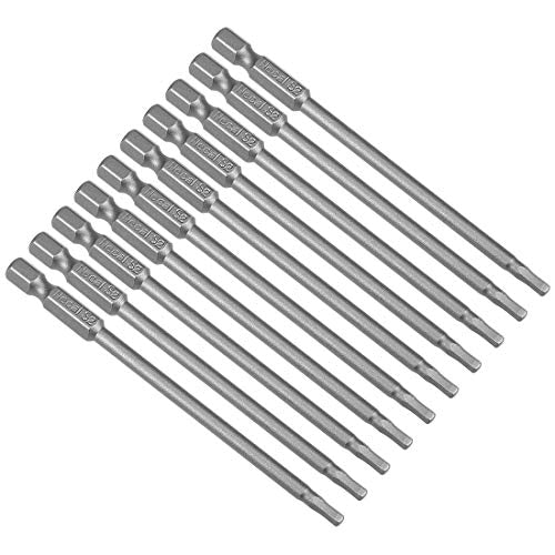 uxcell 10 Pcs H3 Magnetic Hex Head Screwdriver Bits, 1/4 Inch Hex Shank 3.94-inch Length S2 Power Tools - size: H3*100mm