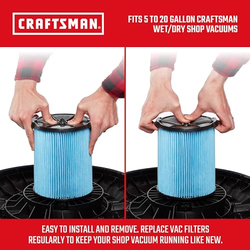 CRAFTSMAN CMXZVBE38776 Genuine 5-20 Gal. Fine Dust Wet Dry Vacuum Filter - size: 2-Pack, style: Fine Dust