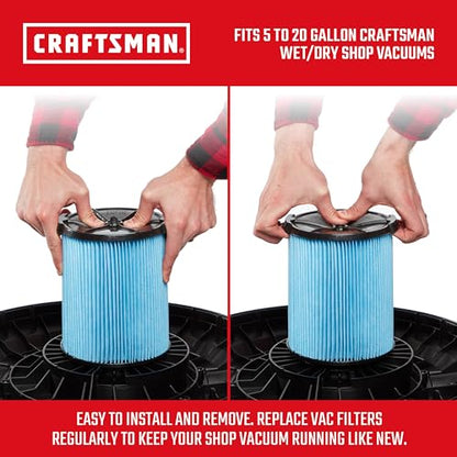 CRAFTSMAN CMXZVBE38776 Genuine 5-20 Gal. Fine Dust Wet Dry Vacuum Filter - size: 2-Pack, style: Fine Dust