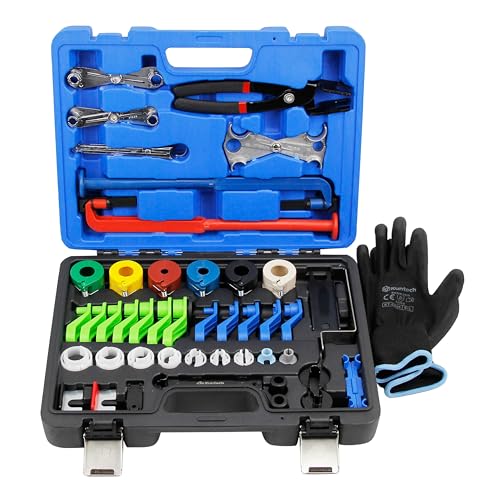 Kuntech 45pcs Master Quick Disconnect Tool Set, Fuel Line Disconnect Tool Kit for Automotive A/C Fuel & Transmission Systems, Transmission Line Disconnect Tool Compatible with Various Automotives - size: 45pcs