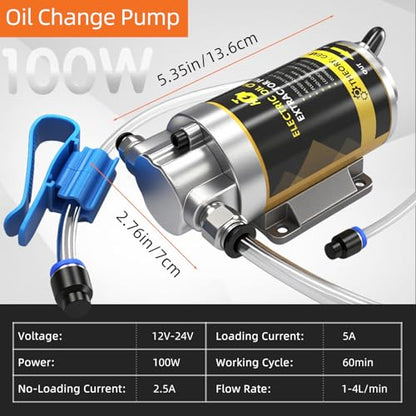 100W Electric Oil Change Extractor Pump, 1-4L/min Oil Transfer Pump for Engine/Transmission/Gear Oil Change, Compatible with Milwaukee M18 Battery(Oil Pump-A+Red Adapter) - color: Oil Pump-A+Red Adapter