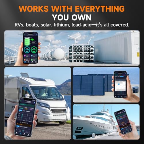 2026 Bluetooth Battery Monitor with 600A Smart Shunt FOXWELL BT630, Track Volt/Amp/Watt/Capacity, 8 Protection Alarms, for LiFePO4/Lithium/RV/Solar/Marine/Off-Grid, Extend Battery Life, Easy Install