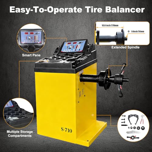Tire Changer and Wheel Balancer Combo with 12"-24" Rim Capacity, 110V Dual Machine Set for Garage Workshop and Tire Repair Services