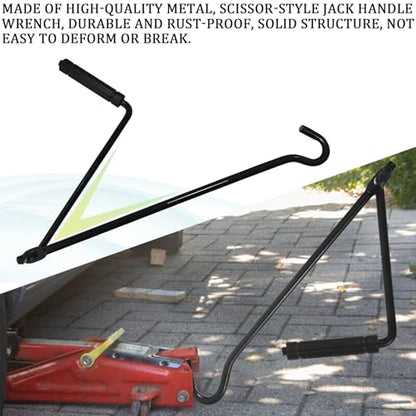 Car Jack Handle Scissor Jack Handle Replacement Car Lift Wrench Efficient Repair Tool Auto Universal Metal Tire Wheel Scissor Quick Lift Lug Handles Wrench for Cars Truck SUV Accessories