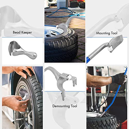 IRONMAX Tire Mount Demount Tool, 17.5" to 24.5" Steel Tire Changer w/Extra Bead Keeper, Tubeless Truck Bead Breaker, 3 PCS Heavy Duty Manual Tire Changing Removal Tools Kit for Car Repairing (Blue)
