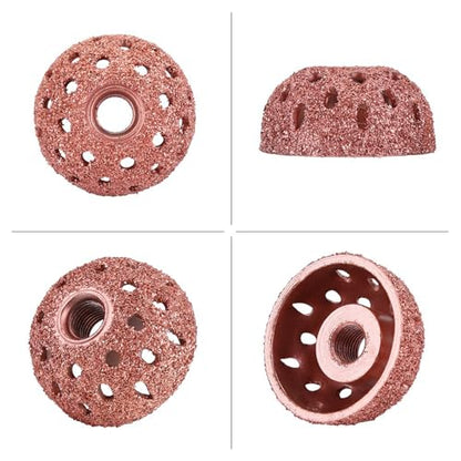 2PCS Low Speed Tire Buffer Wheel, 1.5" /38mm Grinding Wheel Head Tire Patch Roller 3/8"-24 Thread for Drill,70 Coarse Grit Buffing Wheel with Linking Rod Car Glue Tread Sidewall Tire Repair Kit