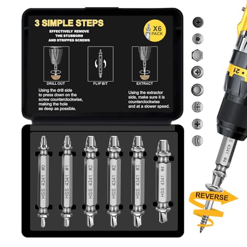 Screw Extractor Set Stocking Stuffers for Men Adults Tools Gadgets | Bolt Extractor Kit Christmas Valentines Fathers Day Birthday Gifts for Boyfriend Dad Him