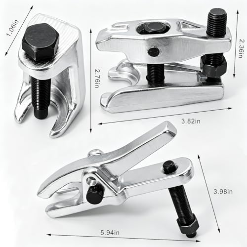 3PCS Ball Joint Separator Tool, Adjustable Ball Joint Puller and Extractor Adjusts from 1-1/2" to 1-7/8", Universal Removal Tool for Separating Arms, Tie Rods & Ball Joints on Cars (Silver) - color: Silver, 3PCS