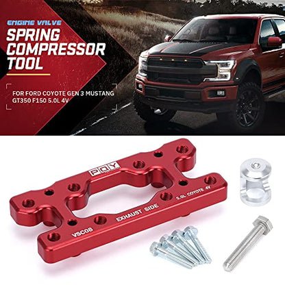 Engine Valve Spring Compressor Tool Compatible with Modular Ford F-150 5.0L Mustang Coyote 4 Valve Engine Trac Magnetic Screw Retainer Red - color: red