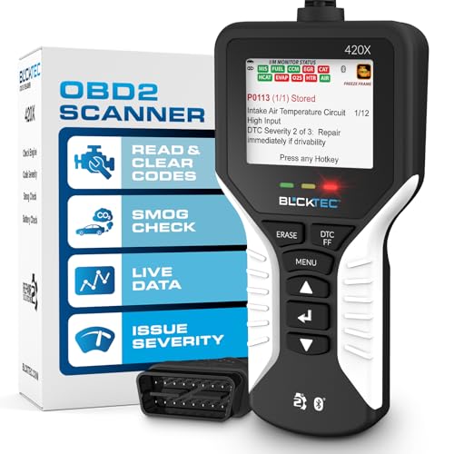 BLCKTEC 420X OBD2 Scanner Diagnostic Tool, Read and Clear Check Engine Light, Car Code Reader for All OBDII Cars 1996 and Newer, Comes with Bluetooth Topnotch App On iOS & Android - size: Screen Size 2.4"