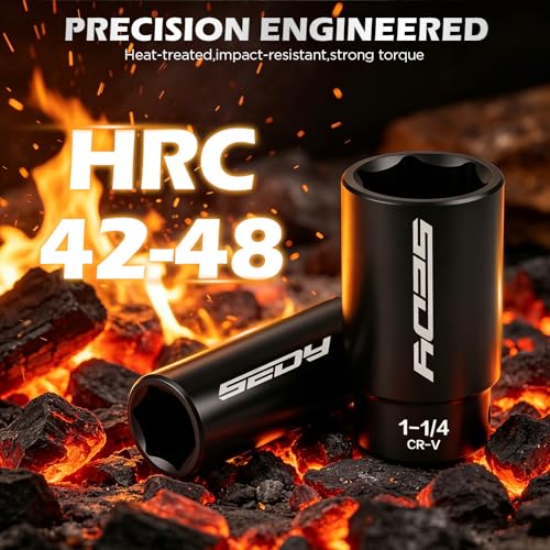 66-Piece 1/2" Drive Impact Socket Set, SAE 3/8" to 1-1/4" and Metric 10-24mm, Deep & Standard 6-Point Cr-V Sockets with Ratchet, Extension Bars, Adapters, Universal Joint, Drill Adapter, Storage Case