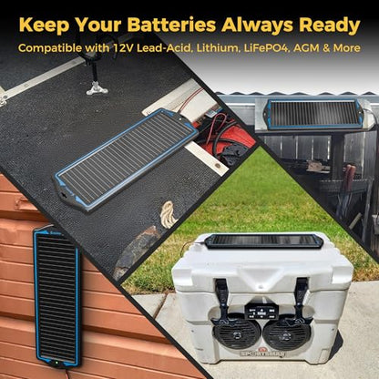 SUNAPEX 12V Solar Battery Charge: Waterproof Portable Solar Panel Kit - Battery Maintainer Trickle Charger - with Upgrade Built in Charge Controller for Car Boat RV Trailer Automotive Motorcycle - size: 1.8W