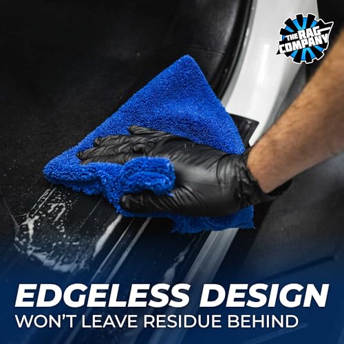 The Rag Company - Creature Edgeless Auto Detailing Towels (10-Pack) Professional 70/30 Blend, Dual-Pile Plush Microfiber, Buffing & Polishing, 420gsm, 16in x 16in, Royal Blue - color: Royal Blue