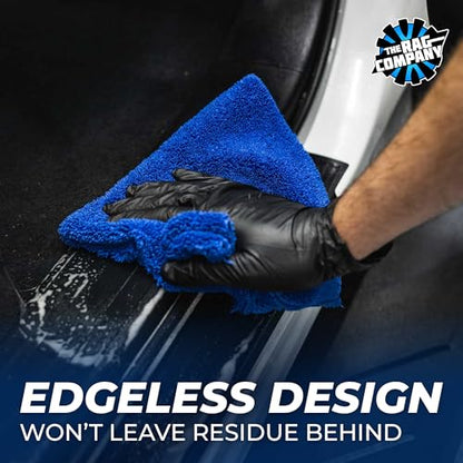 The Rag Company - Creature Edgeless Auto Detailing Towels (10-Pack) Professional 70/30 Blend, Dual-Pile Plush Microfiber, Buffing & Polishing, 420gsm, 16in x 16in, Royal Blue - color: Royal Blue