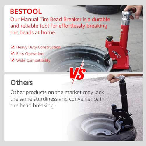 BESTOOL Manual Tire Bead Breaker Tool Adjustable Hammer Tires Changer for ATV Tire Operation - color: red