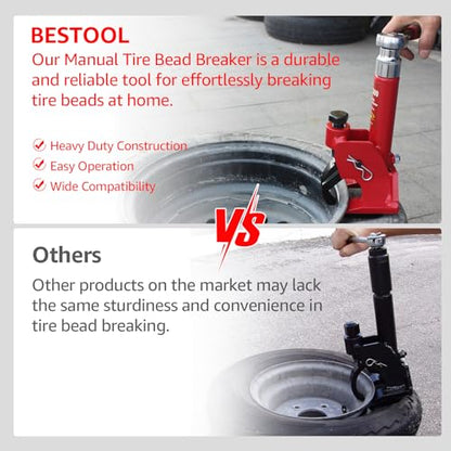 BESTOOL Manual Tire Bead Breaker Tool Adjustable Hammer Tires Changer for ATV Tire Operation - color: red