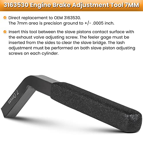 3163021 Cam Timing Tool Kit+3163530 Engine Brake Adjustment Tool 7MM for Cummins ISX QSX X15 Engine 2007-2017 with Injector Cam Puller Carrying Case Replaces 3163069 3163020 Heavy Duty Steel (15 PCS)