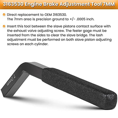 3163021 Cam Timing Tool Kit+3163530 Engine Brake Adjustment Tool 7MM for Cummins ISX QSX X15 Engine 2007-2017 with Injector Cam Puller Carrying Case Replaces 3163069 3163020 Heavy Duty Steel (15 PCS)