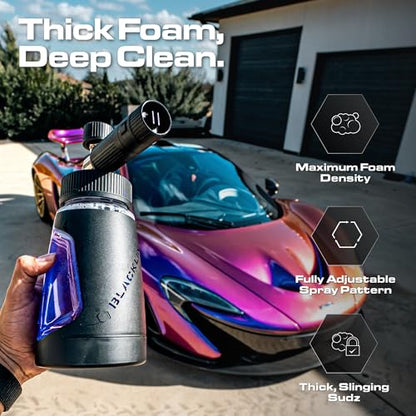 Blackline® Ultra Foam Cannon, Adjustable Snow Foam Lance for Pressure Washer, Heavy-Duty Car Wash Foam Cannon with 1/4" Quick Connect, Wide Mouth Bottle, High-Output Thick Foam Spray - style: Foam Cannon Ultra