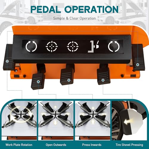 Albott 2 HP Tire Changer Machine for 10"–24" Rim Range | 10"–20" Outside Clamp, 12"–24" Inside Clamp, 110V Wheel Changer for Home Garage & Commercial Auto Shops - size: 10"–24" Single Head
