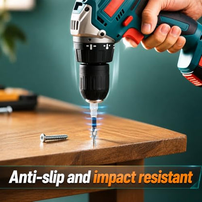 High Magnetic Drill Bit Set: K5 Impact Resistant Anti-Slip Bits, Non-Slip Alloy Steel for Impact Drivers, DIY/Pro Use 6pcs (25-150mm) (6, chrome plated) - color: Chrome Plated