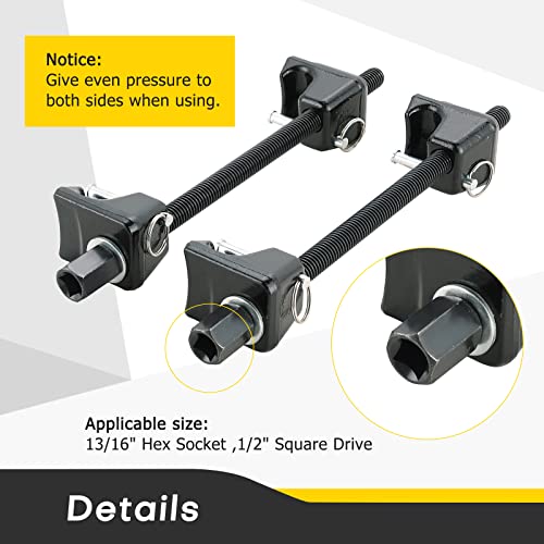 Macpherson Strut & Ball Joint Service Tool Kit | Universal Coil Spring & U-Joint Removal Tools, Heavy Duty 1/2" Drive, Includes Detent Pins, 4WD Adapters, for Cars, Trucks, Motorcycles, Set of 2,300mm