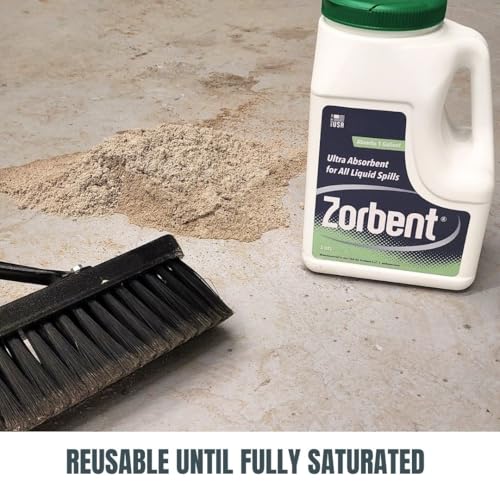 Zorbent Oil Spill Absorbent | 5 Quart Jug Absorbs up to a Gallon of Liquid. Non-Toxic, Low-Dust, with Cleaning Agent. For Fast Industrial and Commercial Spill Cleanup - size: 160 Ounce (Pack of 1)