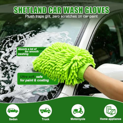 6PCS Microfiber Car Wash Mitt - Car Wash Gloves Kit with Microfiber Cleaning Cloth and Car Wash Sponge for Car Washing, Trucks, SUVs, Motorcycles Cleaning Detailing Polish - color: Greyish-green