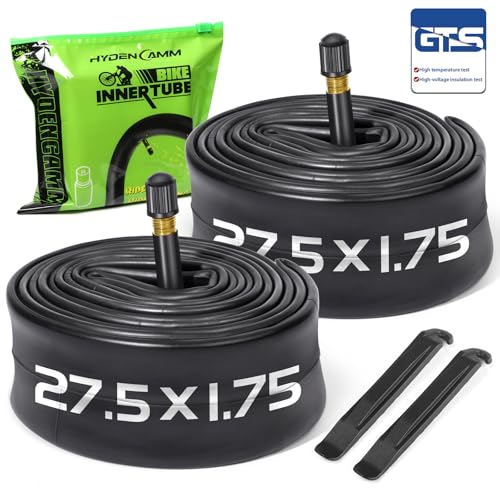 2 Pack Bike Tube 12"/14"/16"/18"/ 20"/ 22"/24"/ 26"/27.5"/28"/29" | 1.75/1.95/2.10/2.125 Bicycle Tube with 2 Tire Levers, 32mm AV Schrader Valve, Butyl Rubber Inner Tube for Kids/Road/MTB Bike - style: 27.5" X 1.75/2.125 (2pack)