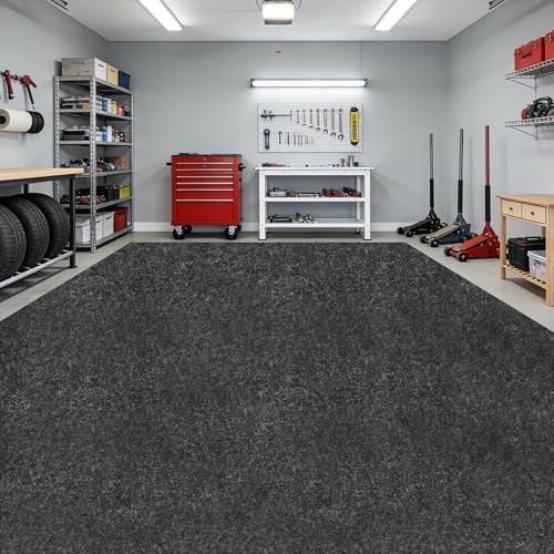 Large Garage Floor Mat 7.5 x 8.6 FT – Heavy Duty Oil Absorbent Parking Mat with Waterproof Non-Slip Backing,Reusable Washable Floor Protector for Garage,Driveway, Workshop & SUV,Velcro Included - size: 7.5' X 8.6'