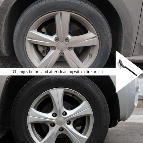 Tire & Carpet Brush - Scrub Brush for Floor Mats & Car Interior (Black & White) - color: Black+white