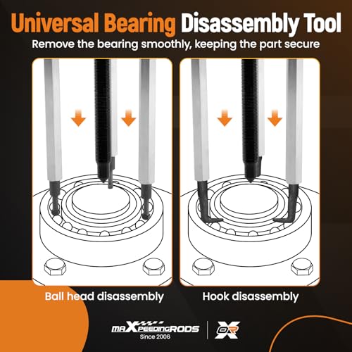 maXpeedingrods 21 in1 Bearing Puller Kit, Bearing Removal Tool, Bearing Separator Set, Bearing Disassembly Gear Puller w/ 3-jaw Hooks and 6 Sizes Red Steel Inner Hole Extractor - style: 3 Jaw Puller