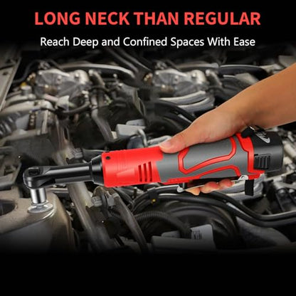 Cordless Electric Ratchet Wrench Set, 3/8" Electric Ratchet Wrench, 18V Power Ratchet Tool Kit With 2 PCS 2000mAh Lithium-Ion Battery, 7 Sockets And Fast Charger