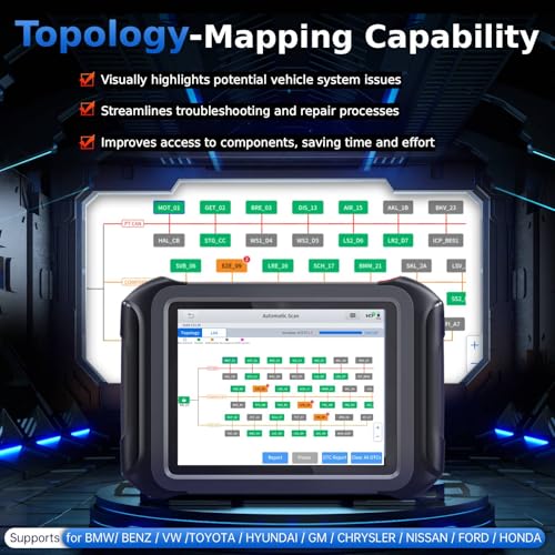 XTOOL D9S 2.0 ECU Coding Bidirectional Scan Tool, AI-Assisted OE Level Automotive Scanner, Topology Map, PMI, 45+ Resets, FCA/CAN FD/DoIP, Professional Full System Diagnostic Scanner, 3 Years Update