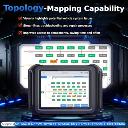 XTOOL D9S 2.0 ECU Coding Bidirectional Scan Tool, AI-Assisted OE Level Automotive Scanner, Topology Map, PMI, 45+ Resets, FCA/CAN FD/DoIP, Professional Full System Diagnostic Scanner, 3 Years Update