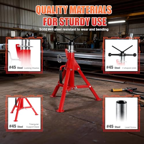 Heavy-Duty Folding Pipe Jack Stand, 2500LB Capacity Jack Stand, 20-37 Inch Adjustable Pipe Support