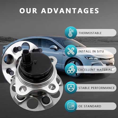 512505 Rear Wheel Bearing Hub Assembly for Toyota Prius 2010-2015, Prius Plug-in 2012-2015 (2PCS) - size: 512505