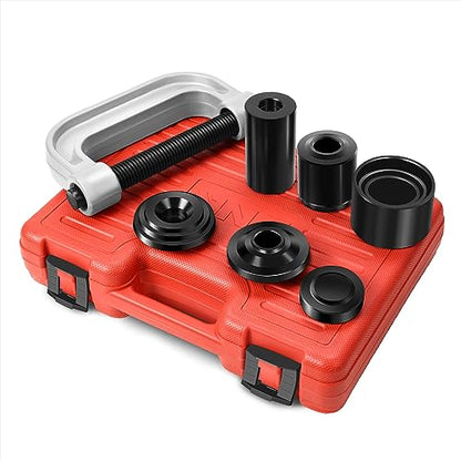 ‎DNA Motoring 10pcs Ball Joint Press Removal/Installation Tool Set with Adapters for Most 2WD 4WD Cars Light Trucks,Red, TOOLS-00311 - style: 10 Ball Joint Press set 1
