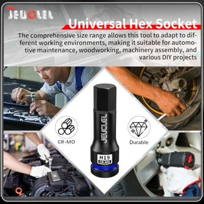 19mm Hex Impact Bit Socket, H19 1/2" Drive Allen Socket, Cr-Mo | 3-Inch, Lengthen Hex Screwdriver Adapter for Electric Ratchet Wrenches Fastening Screws, Socket Wrench, Head Drill - size: 1PC | H19 19MM